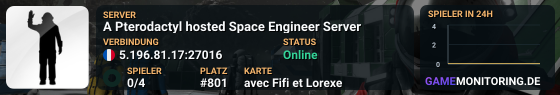 A Pterodactyl hosted Space Engineer Server