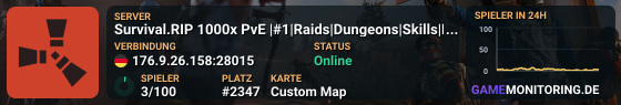 Survival.RIP 1000x PvE |#1|Raids|Dungeons|Skills|Events