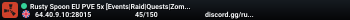 Rusty Spoon EU PVE 5x [Events|Raid|Quests|Zombies|SkillTree]