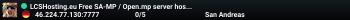 LCSHosting.eu Free SA-MP / Open.mp server hosting