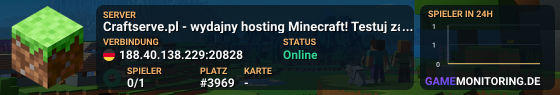 Craftserve.pl - wydajny hosting Minecraft! Testuj za darmo przez 24h!