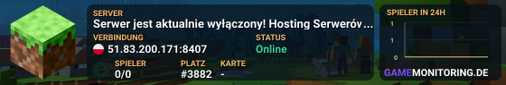 Serwer jest aktualnie wyłączony! Hosting Serwerów Minecraft - www.MineHost.pl
