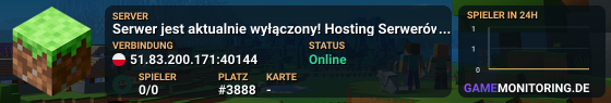 Serwer jest aktualnie wyłączony! Hosting Serwerów Minecraft - www.MineHost.pl
