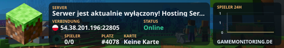Serwer jest aktualnie wyłączony! Hosting Serwerów Minecraft - www.MineHost.pl