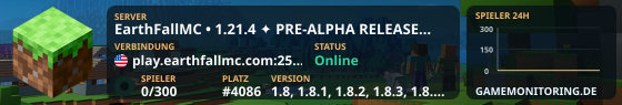 EarthFallMC • 1.21.4 ✦ PRE-ALPHA RELEASE 🌍 ┃ Expect Bugs report @discord • Updates in progress ✦