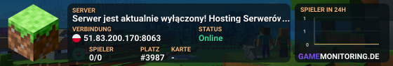 Serwer jest aktualnie wyłączony! Hosting Serwerów Minecraft - www.MineHost.pl