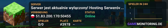 Serwer jest aktualnie wyłączony! Hosting Serwerów Minecraft - www.MineHost.pl