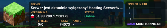 Serwer jest aktualnie wyłączony! Hosting Serwerów Minecraft - www.MineHost.pl