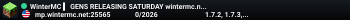 WinterMC ▍ GENS RELEASING SATURDAY wintermc.net ▍ Updates at: discord.gg/wintermc
