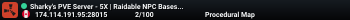 Sharky's PVE Server - 5X | Raidable NPC Bases | Monthly Wipes |