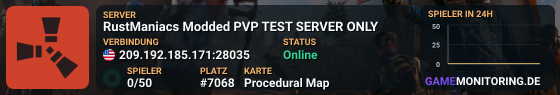 RustManiacs Modded PVP TEST SERVER ONLY