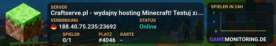 Craftserve.pl - wydajny hosting Minecraft! Testuj za darmo przez 24h!