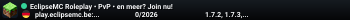 EclipseMC Roleplay • PvP • en meer? Join nu!
