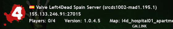 Valve Left4Dead Spain Server (srcds1002-mad1.195.1)