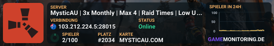 MysticAU | 3x Monthly | Max 4 | Raid Times | Low Upkeep