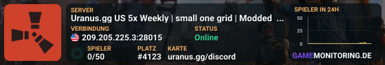 Uranus.gg US 5x Weekly | small one grid | Modded | 6/4