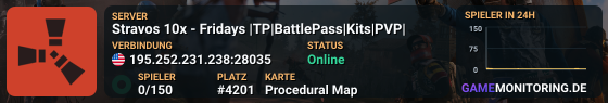 Stravos 10x - Fridays |TP|BattlePass|Kits|PVP|