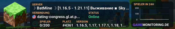 ☽ BatMine ☽ [1.16.5 - 1.21.11] Выживание ▪ SkyWars ▪ BedWars