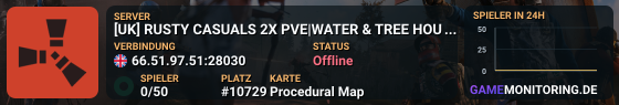 [UK] RUSTY CASUALS 2X  PVE|WATER & TREE HOUSE BASES|EVENTS
