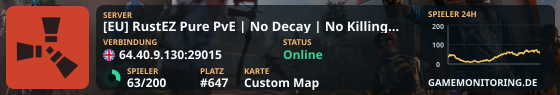 [EU] RustEZ Pure PvE | No Decay | No Killing | No Raiding