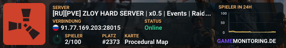 [RU][PVE] ZLOY HARD SERVER | x0.5 | Events | Raidbase | Survial