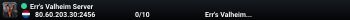 Err's Valheim Server