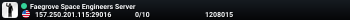 Faegrove Space Engineers Server