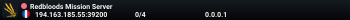 Redbloods Mission Server