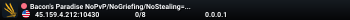 Bacon's Paradise NoPvP/NoGriefing/NoStealing=AutoBan