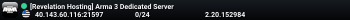 [Revelation Hosting] Arma 3 Dedicated Server