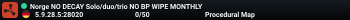 Norge NO DECAY Solo/duo/trio NO BP WIPE MONTHLY