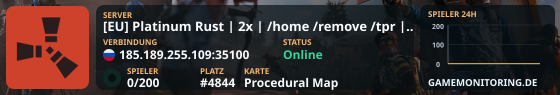 [EU] Platinum Rust | 2x | /home /remove /tpr | Clans |