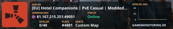 [EU] Hotel Companions | PvE Casual | Modded | Events