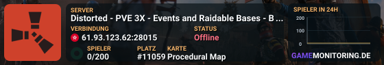 Distorted - PVE 3X - Events and Raidable Bases - Biweekly
