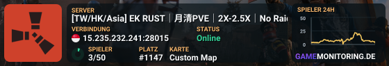 [TW/HK/Asia] EK RUST｜月清PVE｜2X-2.5X｜No Raid｜活动PV