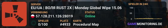 EU/UA | ВОЛЯ RUST 2X | Monday Global Wipe 01.06