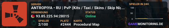 ANTROPIYA • RU | PvP (Kits / Taxi / Skins / Skip Night)