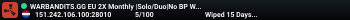 WARBANDITS.GG EU 2X Monthly |Solo/Duo|No BP Wipes|