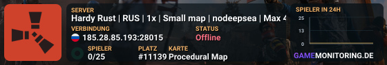 Hardy Rust | RUS | 1x | Small map | nodeepsea | Max 4