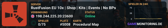 RustFusion EU 10x | Shop | Kits | Events | No BPs