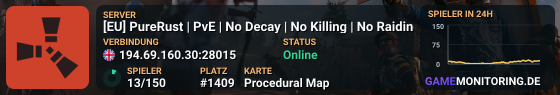 [EU] PureRust | PvE | No Decay | No Killing | No Raiding