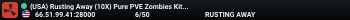 {USA} Rusting Away {10X} Pure PVE Zombies Kits|Boss Monsters|Ev