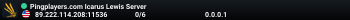 Pingplayers.com Icarus Lewis Server