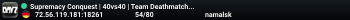Supremacy Conquest | 40vs40 | Team Deathmatch | KOTH | CTF |
