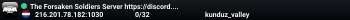 The Forsaken Soldiers Server https://discord.gg/y3qSNDNsqW