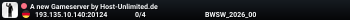 A new Gameserver by Host-Unlimited.de