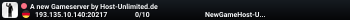 A new Gameserver by Host-Unlimited.de
