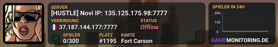 [HUSTLE] Novi IP: 135.125.175.98:7777