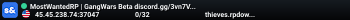 MostWantedRP | GangWars Beta discord.gg/3vn7VaHGUF