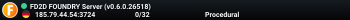 FD2D FOUNDRY Server (v0.6.0.26518)